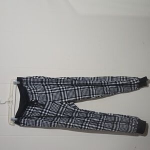 Ladies Rene Rofe Black and White Plaid Pants Drawstring